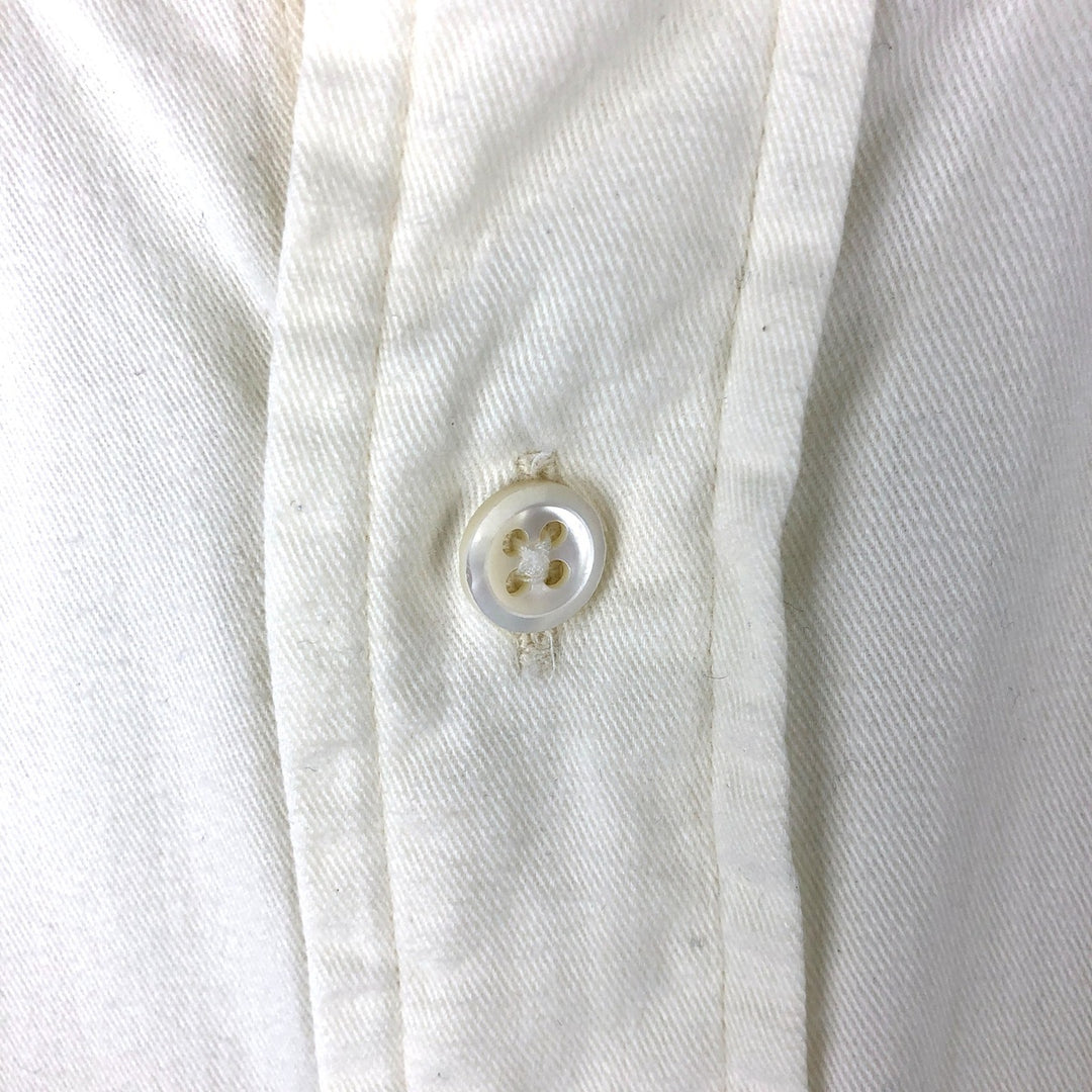 90'S Ralph Lauren long sleeve button down shirt made in USA, men's XL size, vintage cotton white type Vintage Second Hand