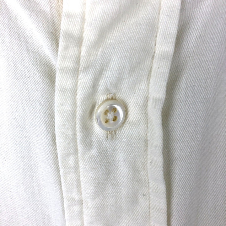 90'S Ralph Lauren long sleeve button down shirt made in USA, men's XL size, vintage cotton white type Vintage Second Hand