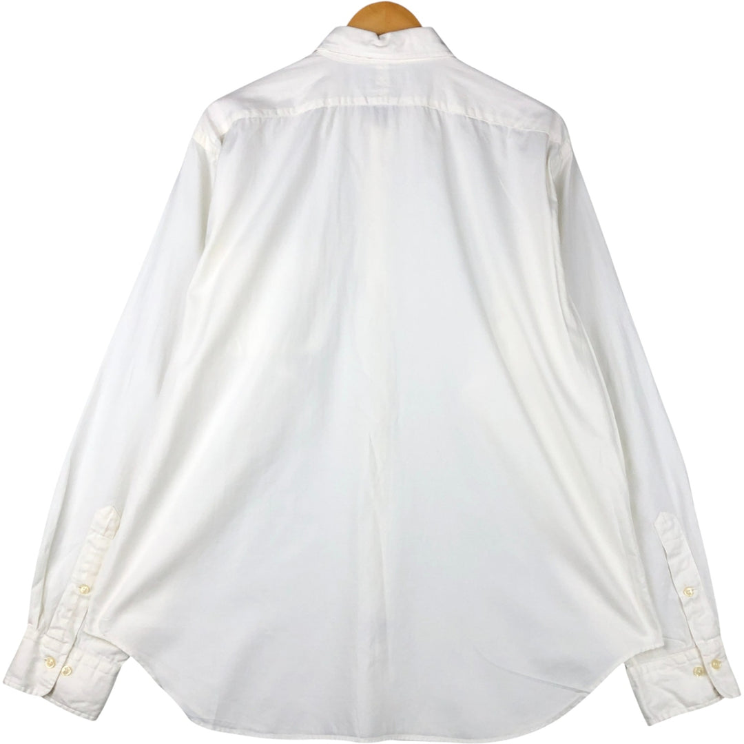 Vintage Polo by Ralph Lauren Andrew herringbone long-sleeved cotton shirt, men's size XL. cotton white type Vintage Second Hand