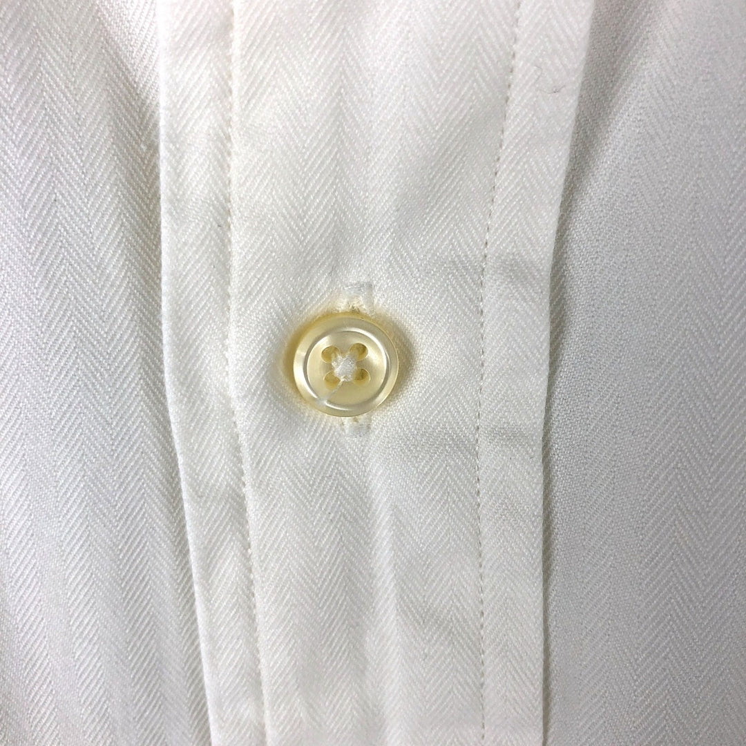 Vintage Polo by Ralph Lauren Andrew herringbone long-sleeved cotton shirt, men's size XL. cotton white type Vintage Second Hand