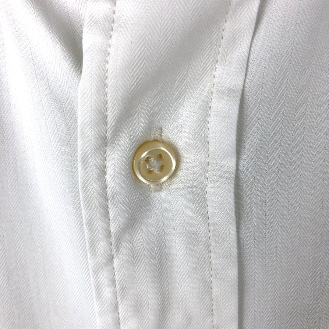 Ralph Lauren Classic Fit Herringbone Long Sleeve Button-Down Shirt, Men's Size L cotton white type Vintage Second Hand
