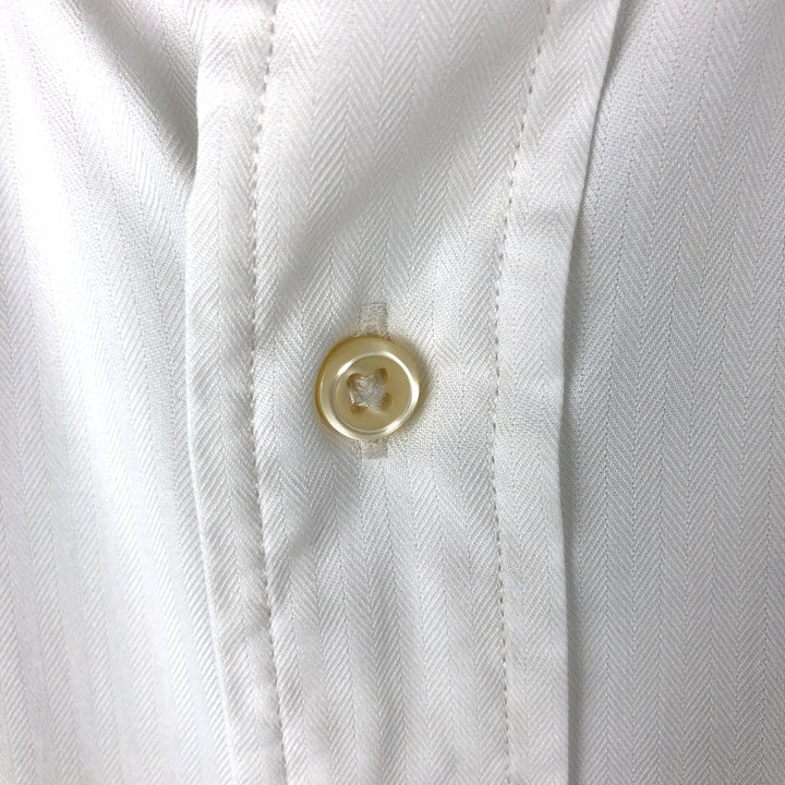 Ralph Lauren Classic Fit Herringbone Long Sleeve Button-Down Shirt, Men's Size L cotton white type Vintage Second Hand