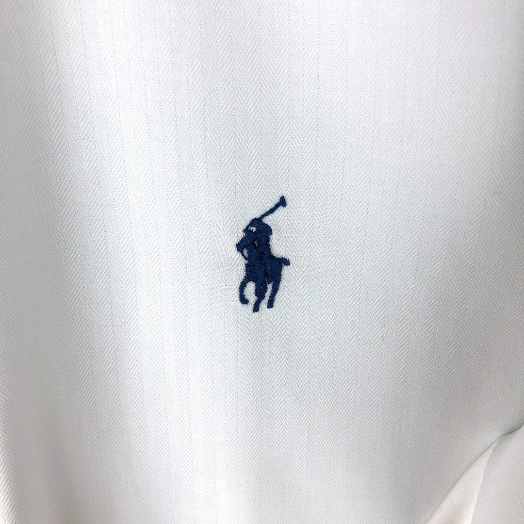 Ralph Lauren Classic Fit Herringbone Long Sleeve Button-Down Shirt, Men's Size L cotton white type Vintage Second Hand