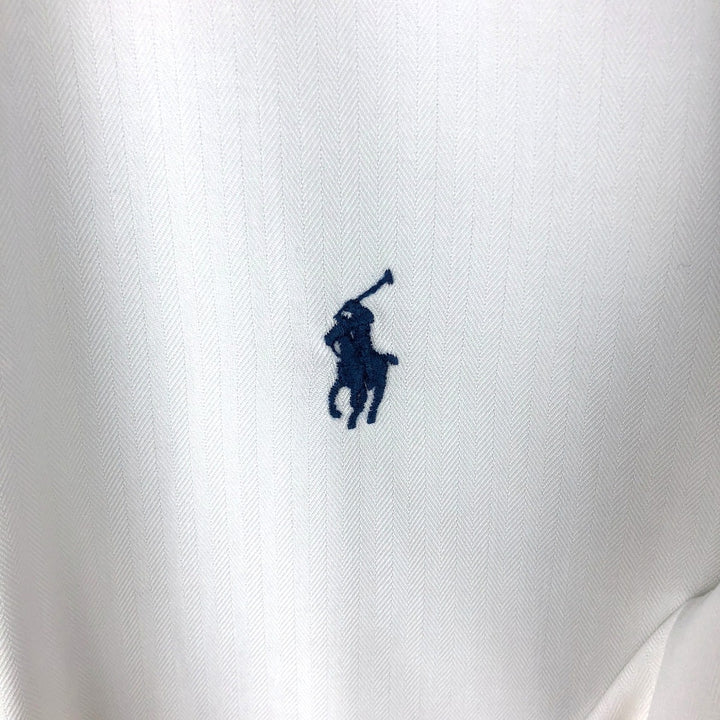 Ralph Lauren Classic Fit Herringbone Long Sleeve Button-Down Shirt, Men's Size L cotton white type Vintage Second Hand