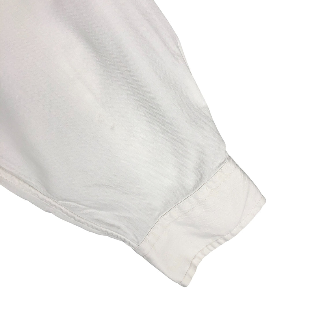Ralph Lauren Classic Fit Herringbone Long Sleeve Button-Down Shirt, Men's Size L cotton white type Vintage Second Hand