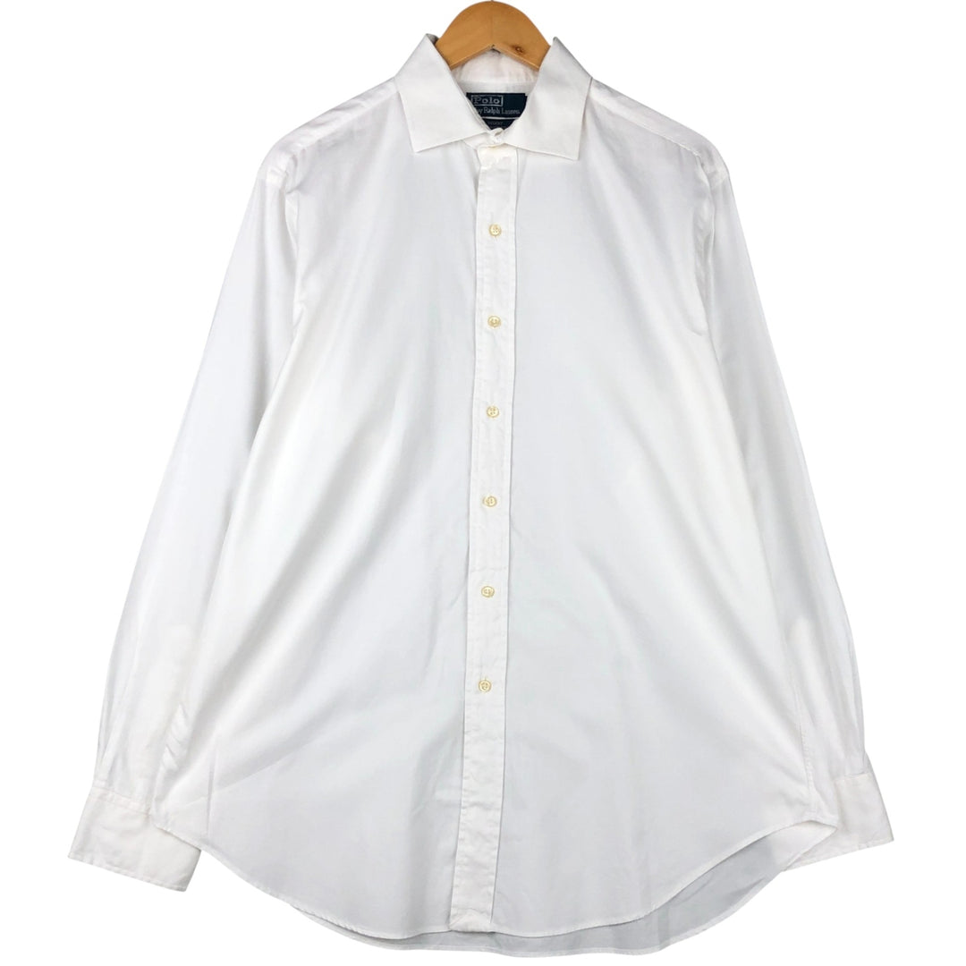 Ralph Lauren POLO by Ralph Lauren REGENT CLASSIC FIT wide collar long sleeve cotton shirt, men's size L cotton white type Vintage Second Hand