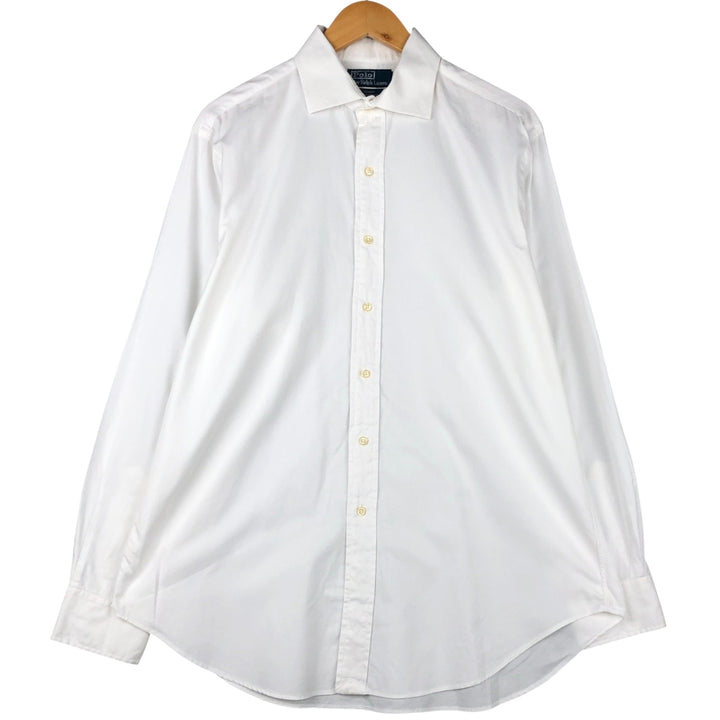 Ralph Lauren POLO by Ralph Lauren REGENT CLASSIC FIT wide collar long sleeve cotton shirt, men's size L cotton white type Vintage Second Hand