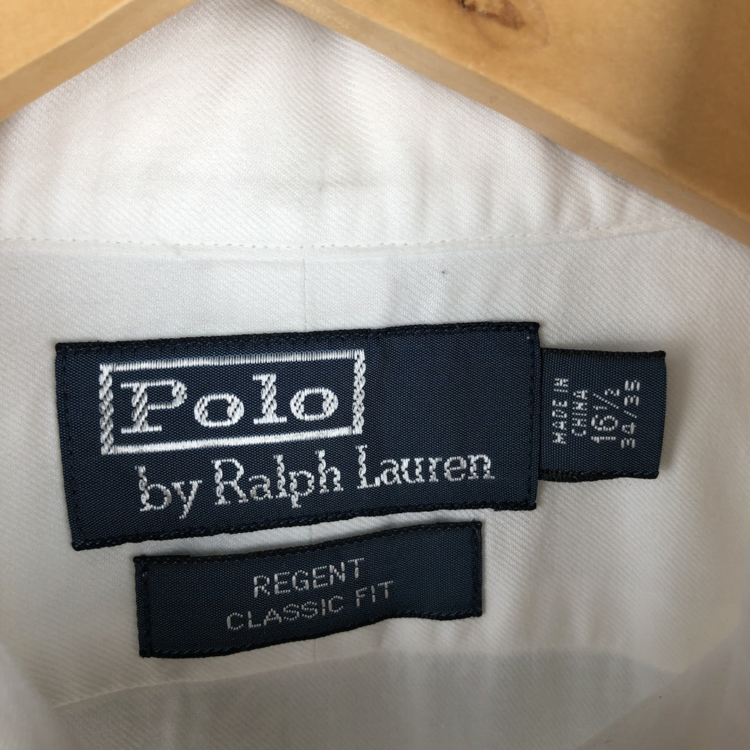 Ralph Lauren POLO by Ralph Lauren REGENT CLASSIC FIT wide collar long sleeve cotton shirt, men's size L cotton white type Vintage Second Hand