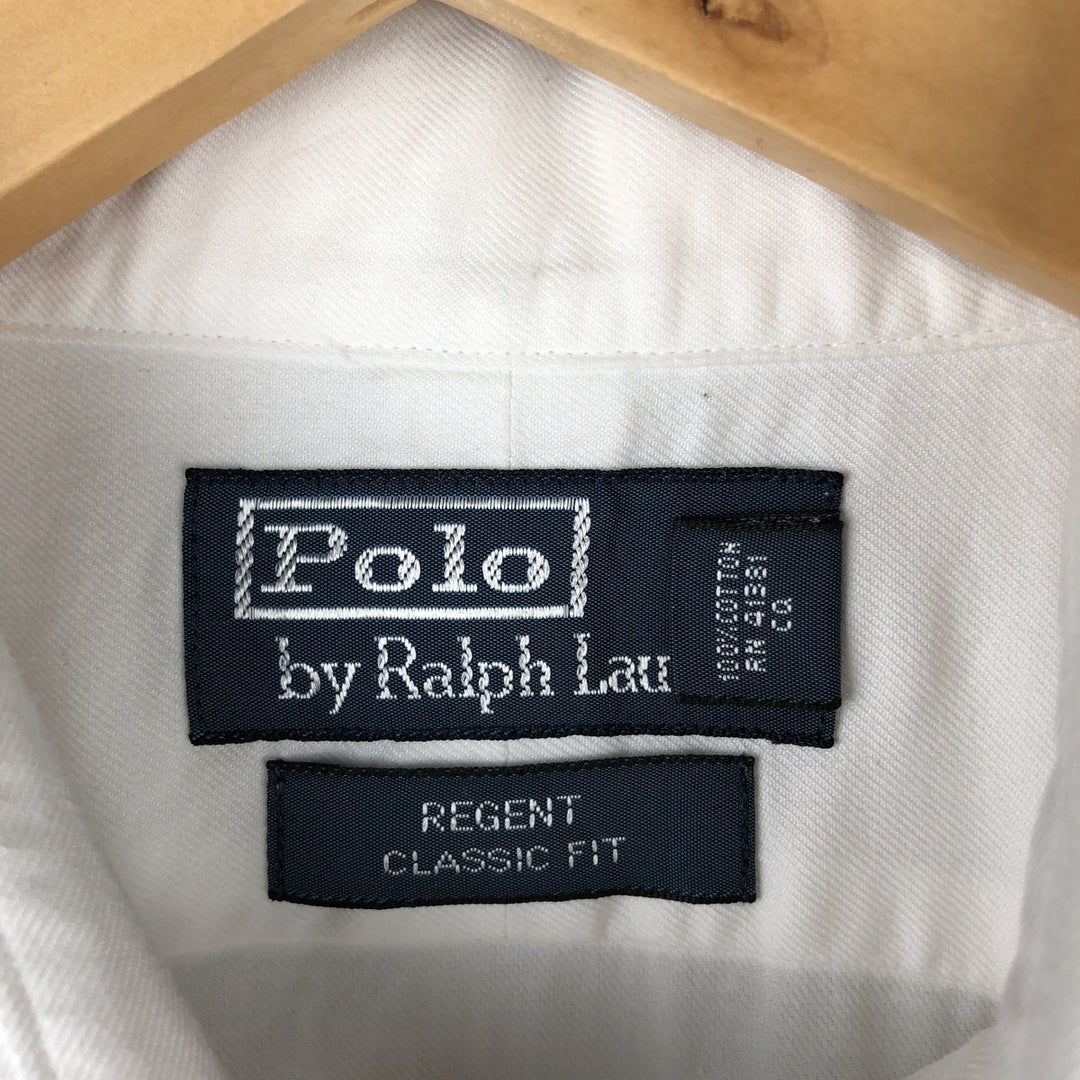 Ralph Lauren POLO by Ralph Lauren REGENT CLASSIC FIT wide collar long sleeve cotton shirt, men's size L cotton white type Vintage Second Hand