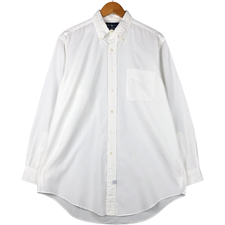 Ralph Lauren long sleeve button down shirt, men's size L cotton white type Vintage Second Hand