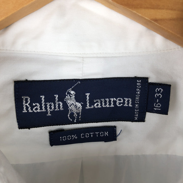 Ralph Lauren long sleeve button down shirt, men's size L cotton white type Vintage Second Hand