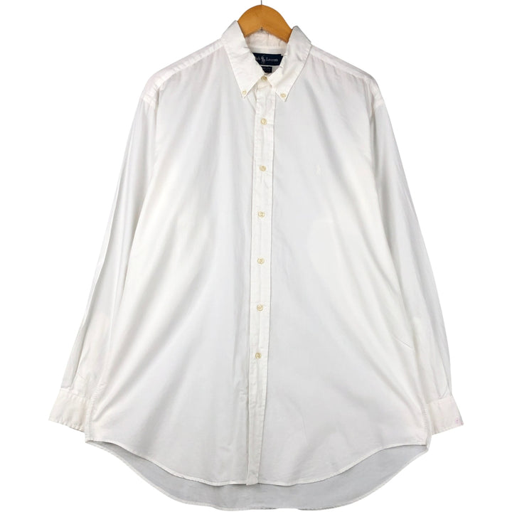 Ralph Lauren YARMOUTH long sleeve button down shirt, men's size L cotton white type Vintage Second Hand