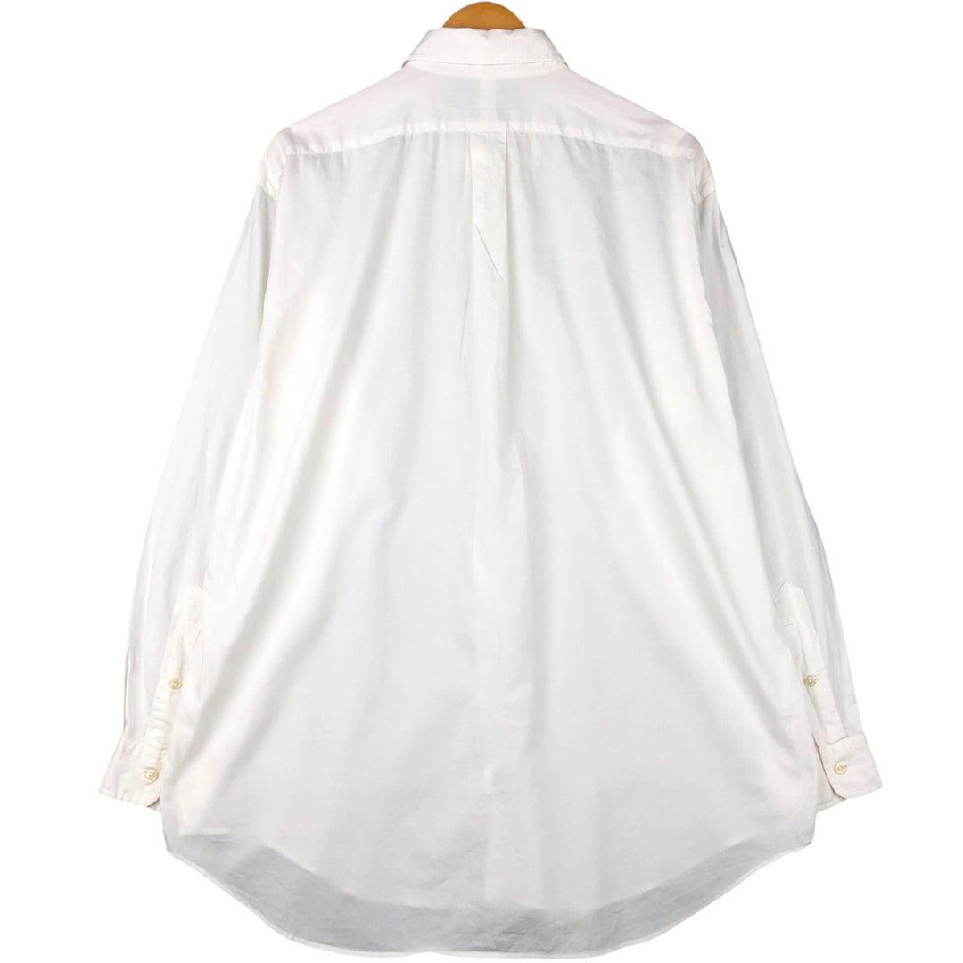 Ralph Lauren YARMOUTH long sleeve button down shirt, men's size L cotton white type Vintage Second Hand