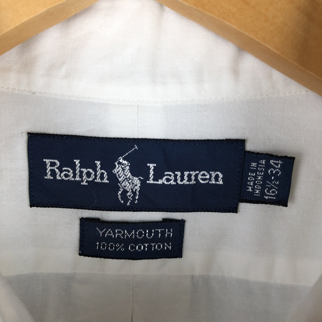 Ralph Lauren YARMOUTH long sleeve button down shirt, men's size L cotton white type Vintage Second Hand