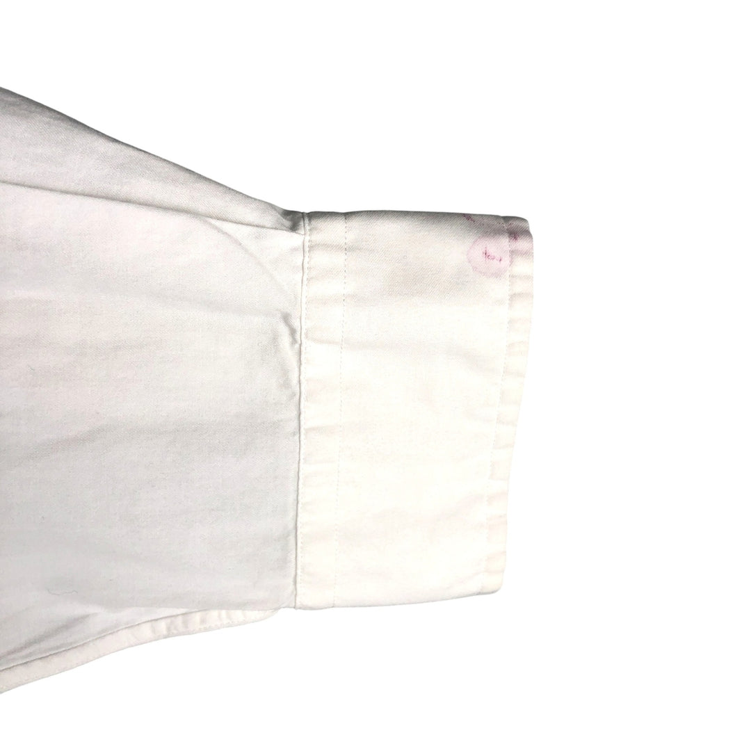 Ralph Lauren YARMOUTH long sleeve button down shirt, men's size L cotton white type Vintage Second Hand