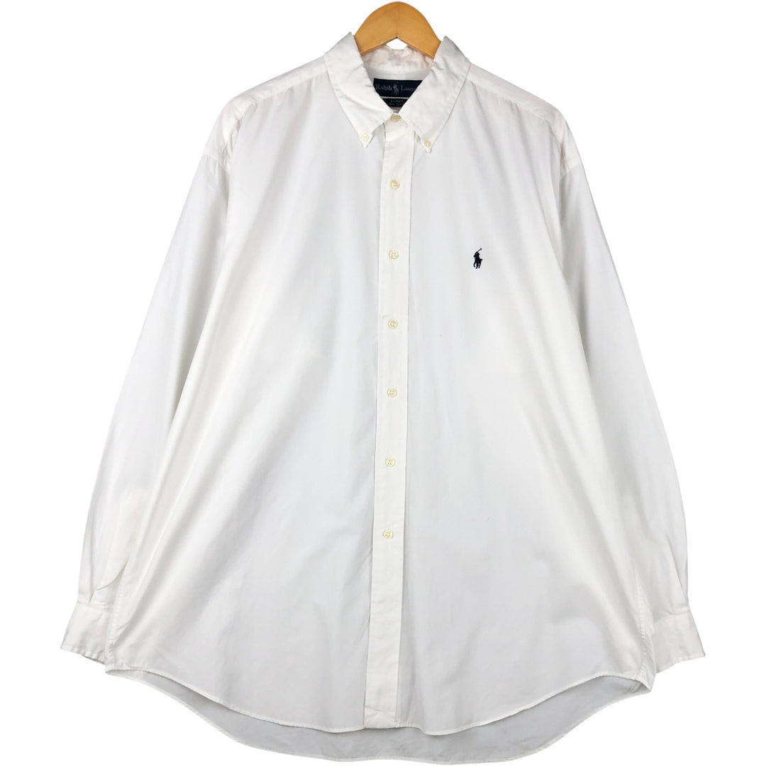 Ralph Lauren BLAKE long sleeve button down shirt, men's XL size cotton white type Vintage Second Hand