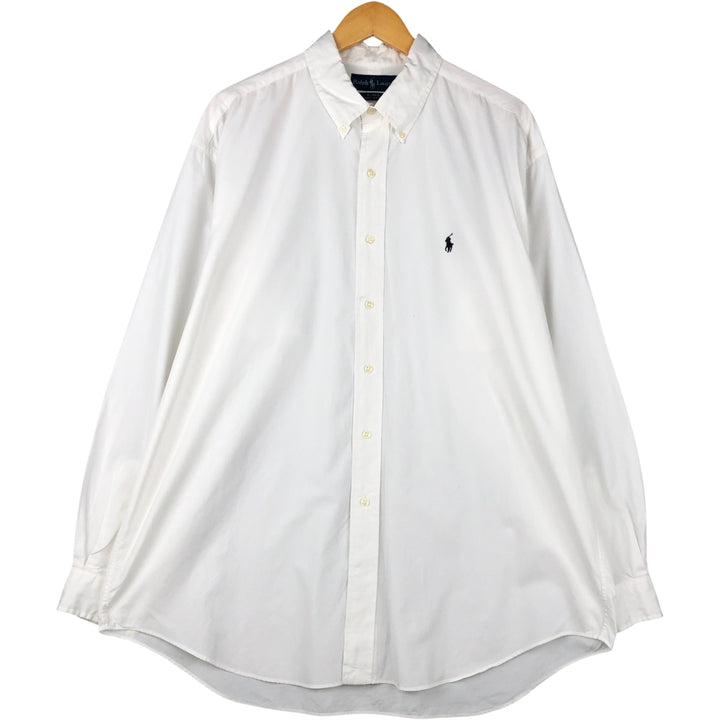 Ralph Lauren BLAKE long sleeve button down shirt, men's XL size cotton white type Vintage Second Hand