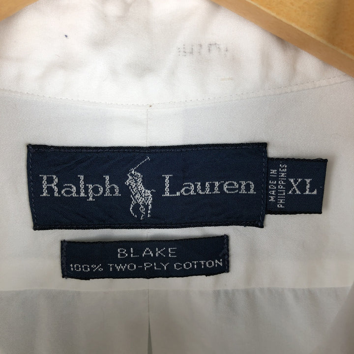 Ralph Lauren BLAKE long sleeve button down shirt, men's XL size cotton white type Vintage Second Hand