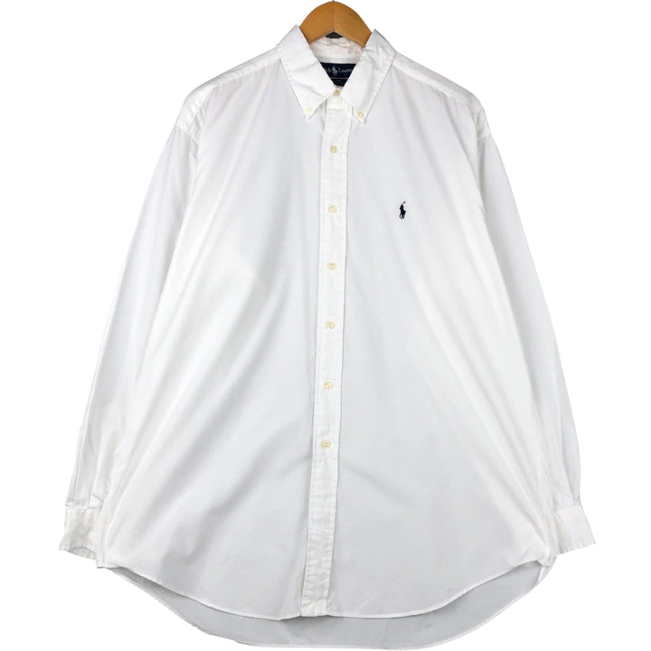 Ralph Lauren BLAKE long sleeve button down shirt, men's size L cotton white type Vintage Second Hand