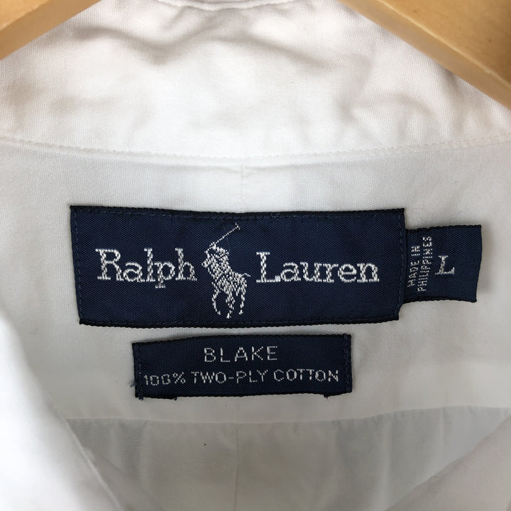 Ralph Lauren BLAKE long sleeve button down shirt, men's size L cotton white type Vintage Second Hand