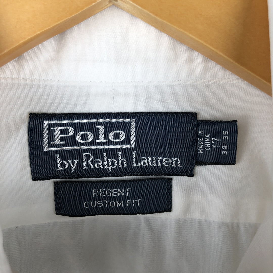 Ralph Lauren POLO by Ralph Lauren REGENT CUSTOM FIT wide collar long sleeve cotton shirt, men's size XL cotton white type Vintage Second Hand