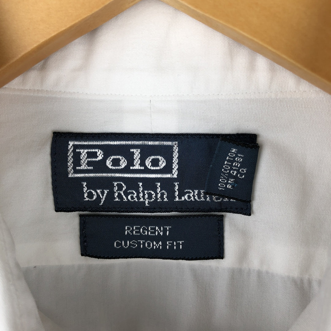Ralph Lauren POLO by Ralph Lauren REGENT CUSTOM FIT wide collar long sleeve cotton shirt, men's size XL cotton white type Vintage Second Hand