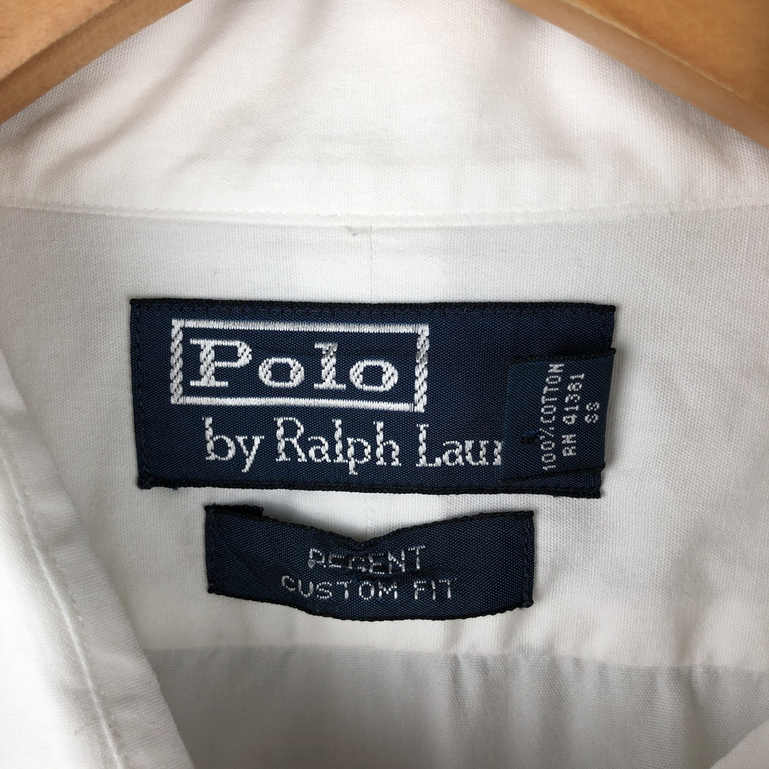 Ralph Lauren POLO by Ralph Lauren REGENT CUSTOM FIT wide collar long sleeve cotton shirt, men's size XL cotton white type Vintage Second Hand
