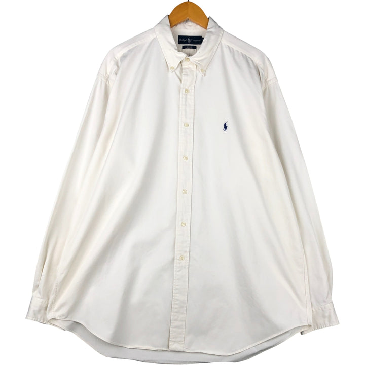 Ralph Lauren BLAKE long sleeve button down shirt, men's XL size cotton white type Vintage Second Hand
