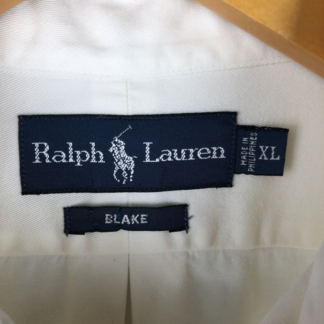 Ralph Lauren BLAKE long sleeve button down shirt, men's XL size cotton white type Vintage Second Hand