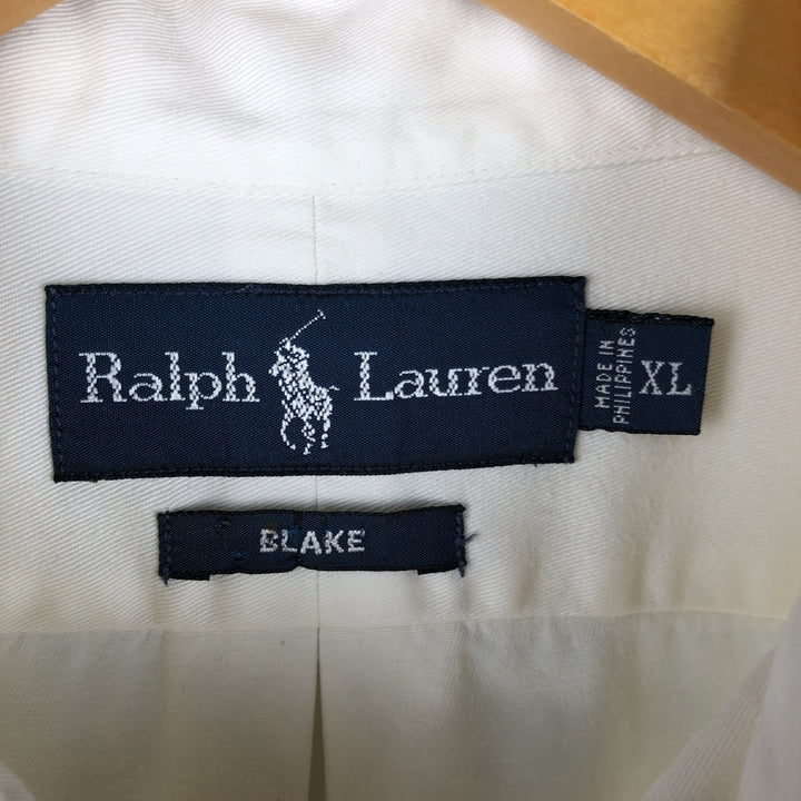 Ralph Lauren BLAKE long sleeve button down shirt, men's XL size cotton white type Vintage Second Hand