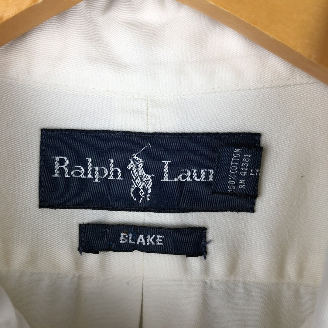 Ralph Lauren BLAKE long sleeve button down shirt, men's XL size cotton white type Vintage Second Hand