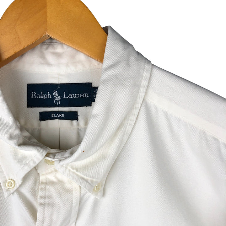 Ralph Lauren BLAKE long sleeve button down shirt, men's XL size cotton white type Vintage Second Hand