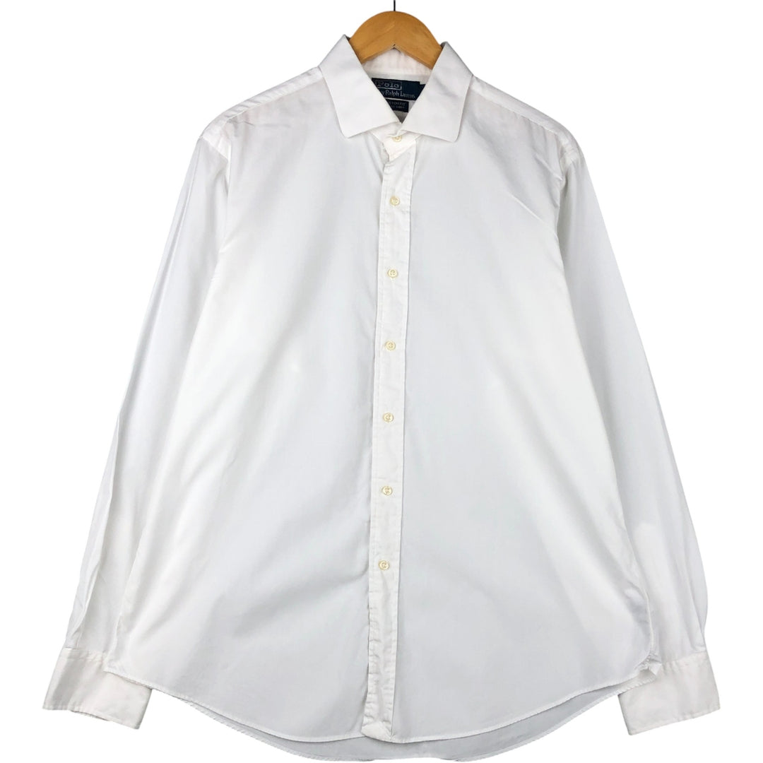 Ralph Lauren POLO by Ralph Lauren CUSTOM FIT DRESS SHIRT, long-sleeved cotton shirt, men's size XL cotton white type Vintage Second Hand