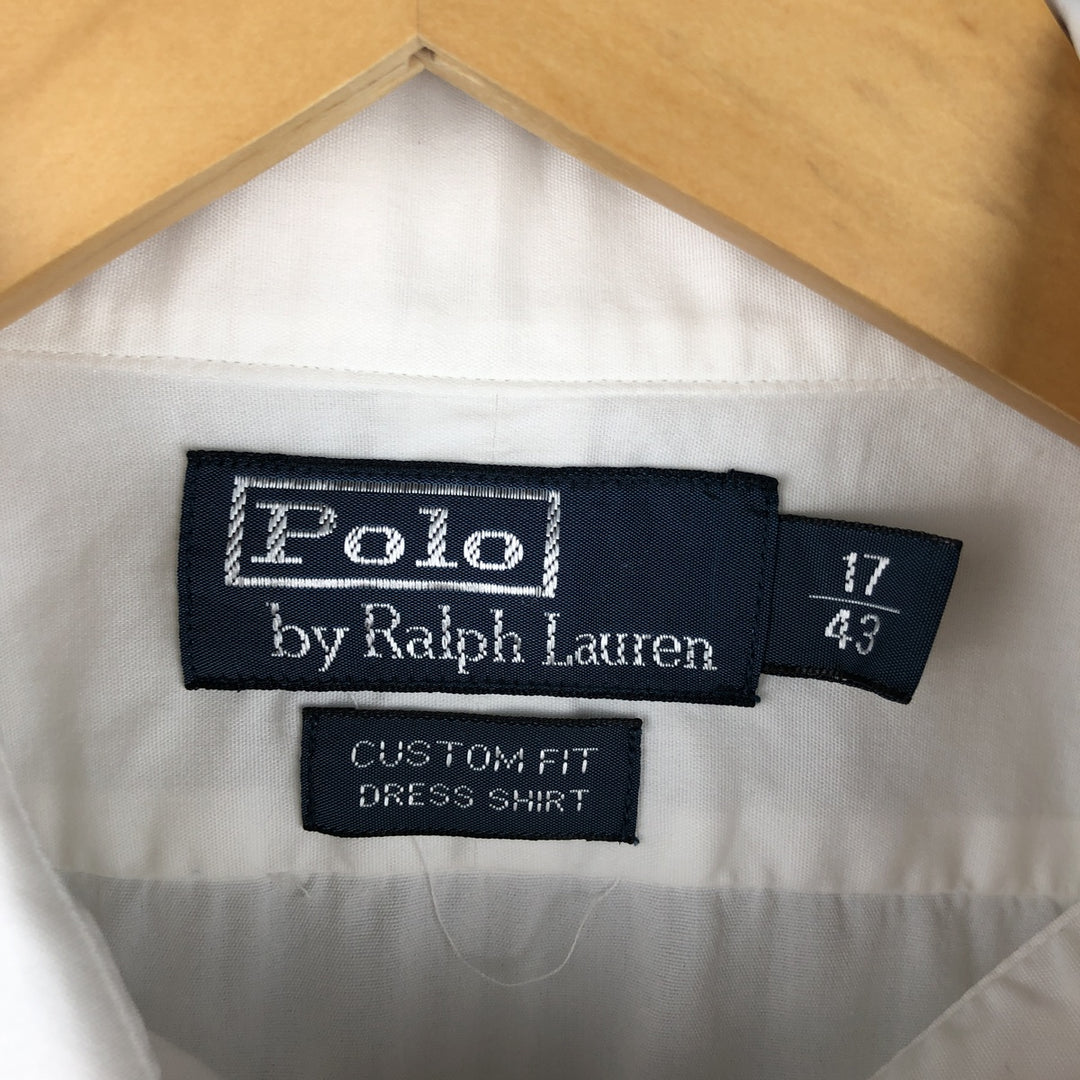 Ralph Lauren POLO by Ralph Lauren CUSTOM FIT DRESS SHIRT, long-sleeved cotton shirt, men's size XL cotton white type Vintage Second Hand