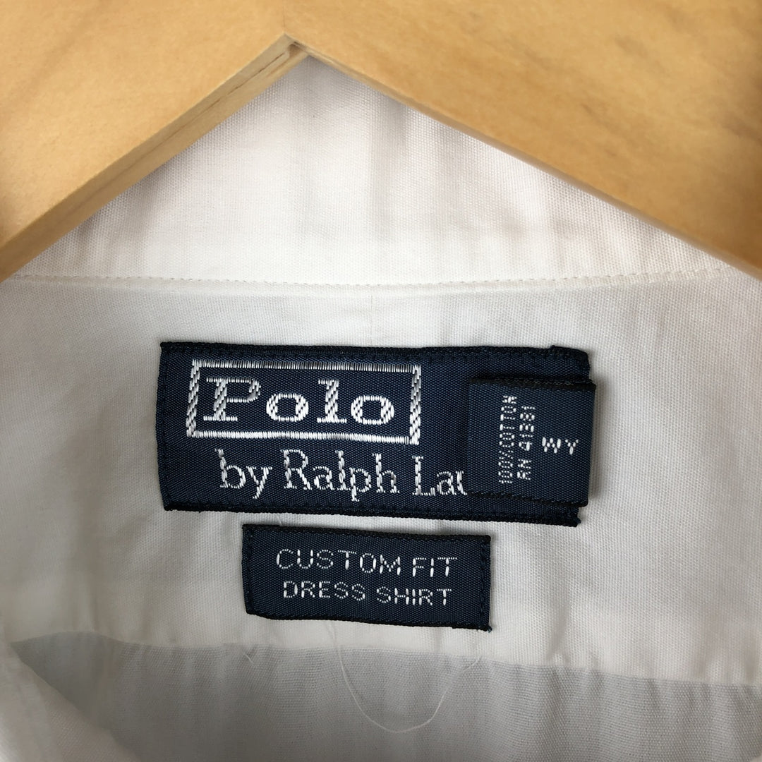 Ralph Lauren POLO by Ralph Lauren CUSTOM FIT DRESS SHIRT, long-sleeved cotton shirt, men's size XL cotton white type Vintage Second Hand