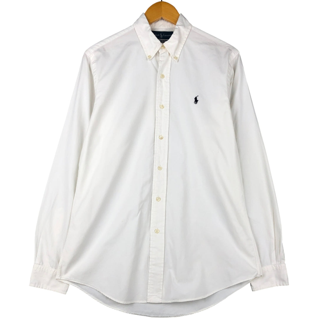 Ralph Lauren CUSTOM FIT long sleeve button down shirt, men's size M cotton white type Vintage Second Hand