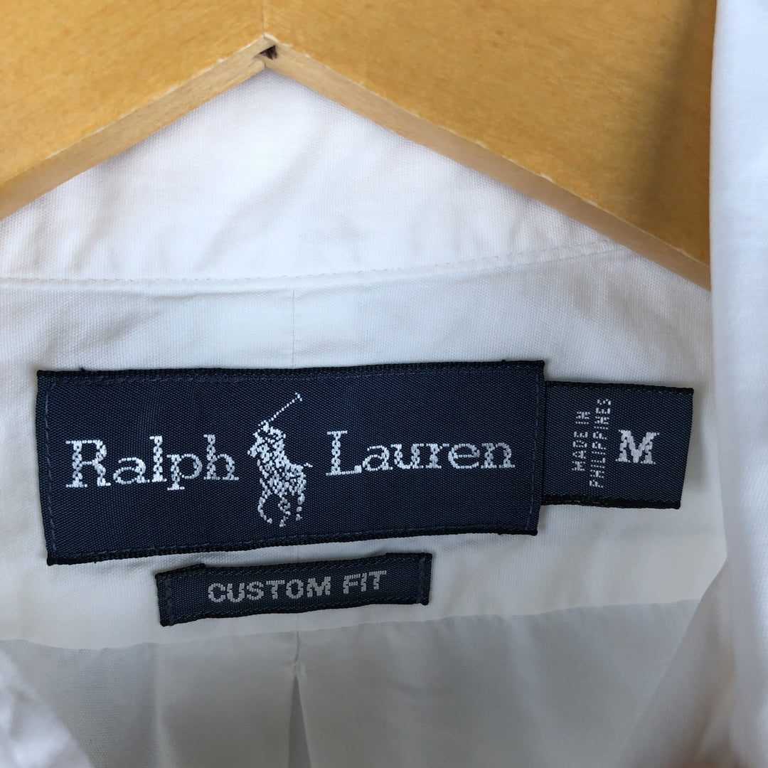 Ralph Lauren CUSTOM FIT long sleeve button down shirt, men's size M cotton white type Vintage Second Hand