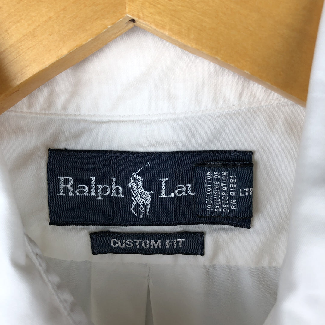 Ralph Lauren CUSTOM FIT long sleeve button down shirt, men's size M cotton white type Vintage Second Hand