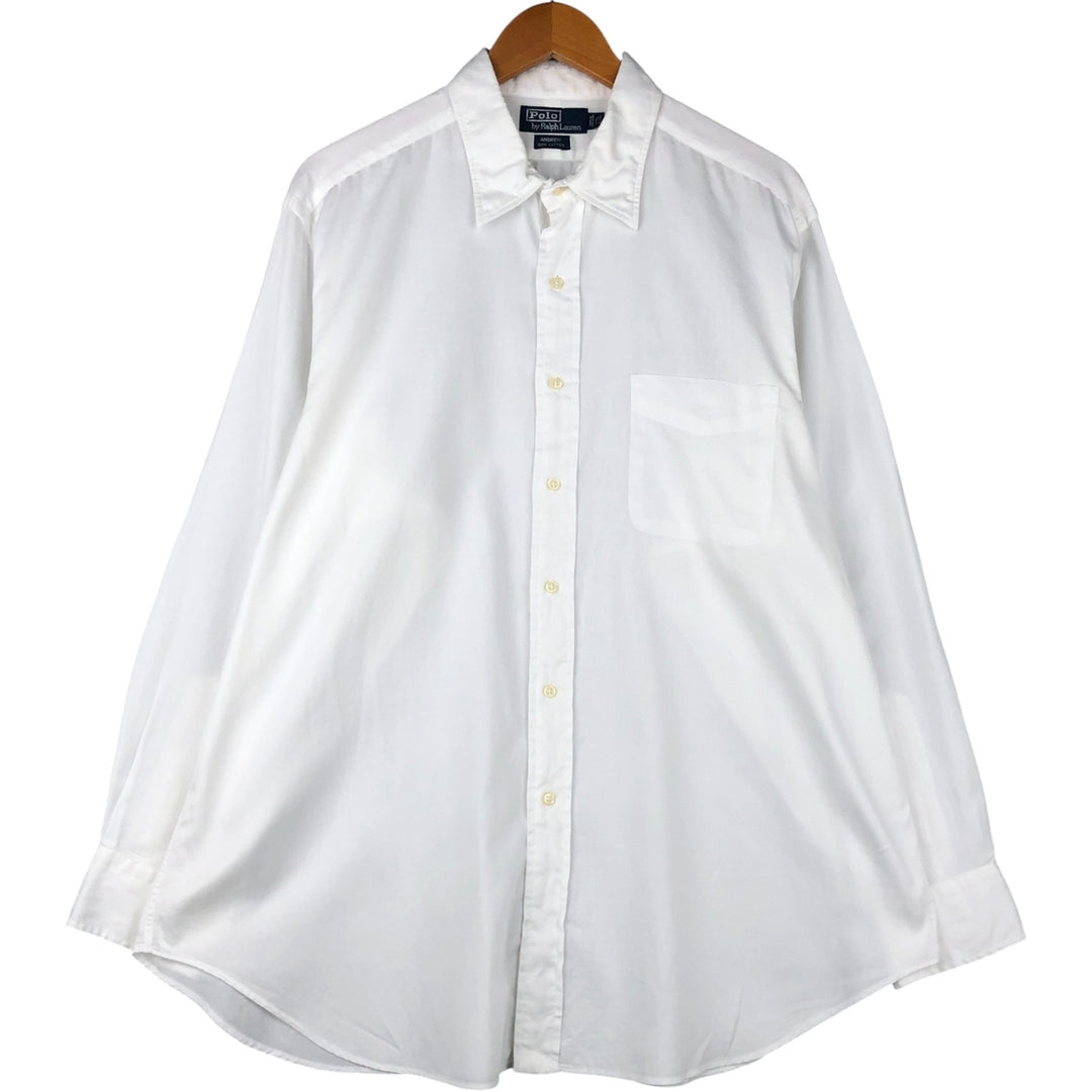 Ralph Lauren POLO by Ralph Lauren ANDREW long sleeve cotton shirt, men's XL size cotton white type Vintage Second Hand