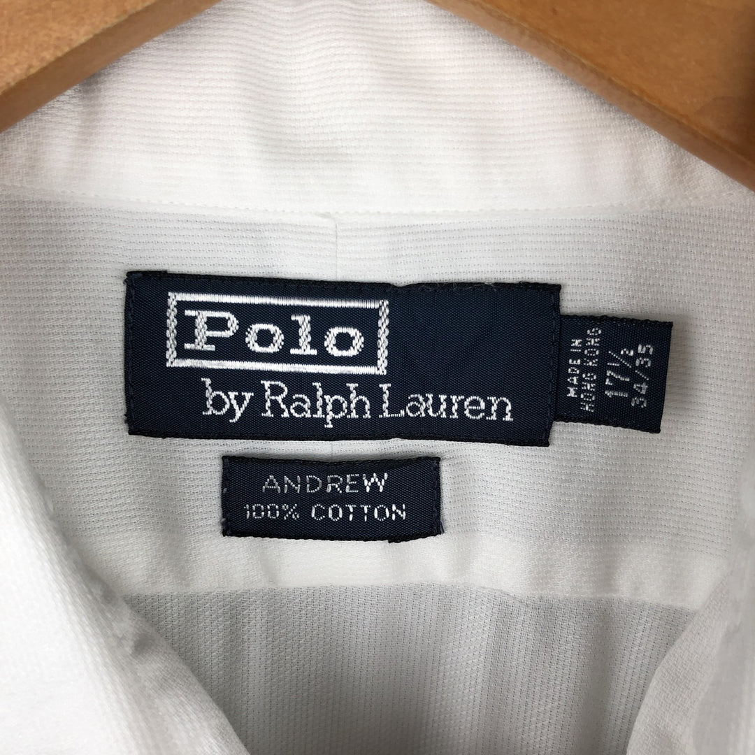Ralph Lauren POLO by Ralph Lauren ANDREW long sleeve cotton shirt, men's XL size cotton white type Vintage Second Hand