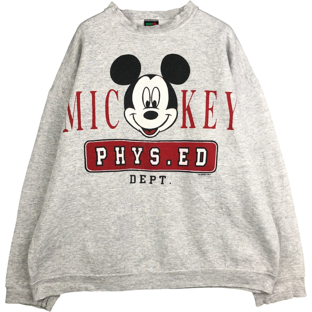 Vintage 90'S MICKEY UNLIMITED Mickey Mouse character sweatshirt, men's size XL unclear gray type Vintage Second Hand
