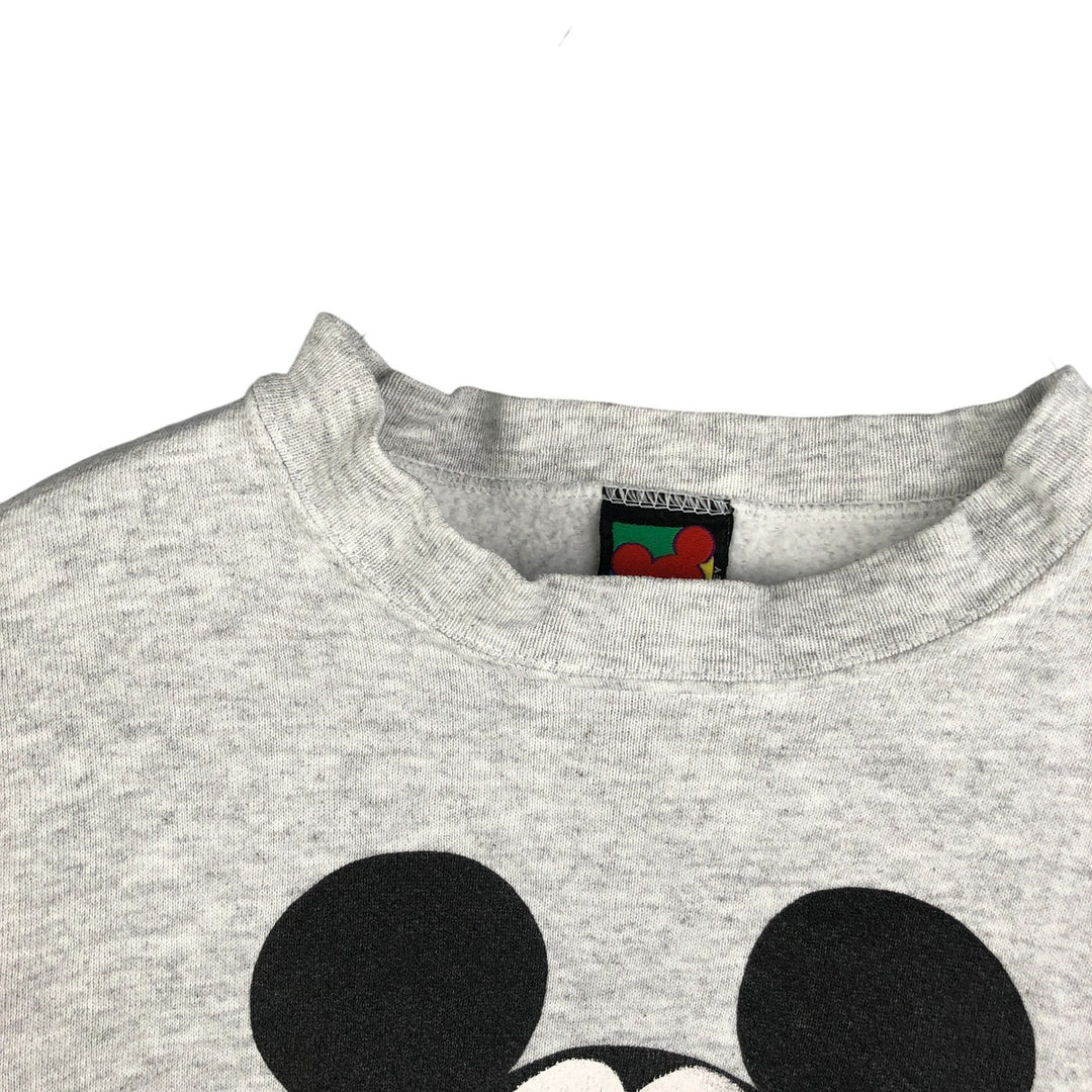 Vintage 90'S MICKEY UNLIMITED Mickey Mouse character sweatshirt, men's size XL unclear gray type Vintage Second Hand