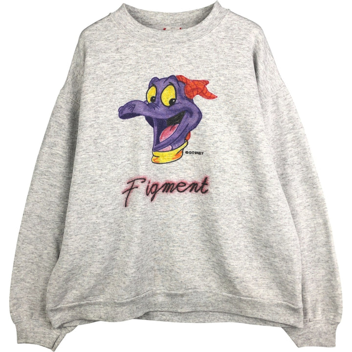 90'S Disney Figment character sweatshirt, Made in USA, Men's Size L, Vintage polyester gray type Vintage Second Hand