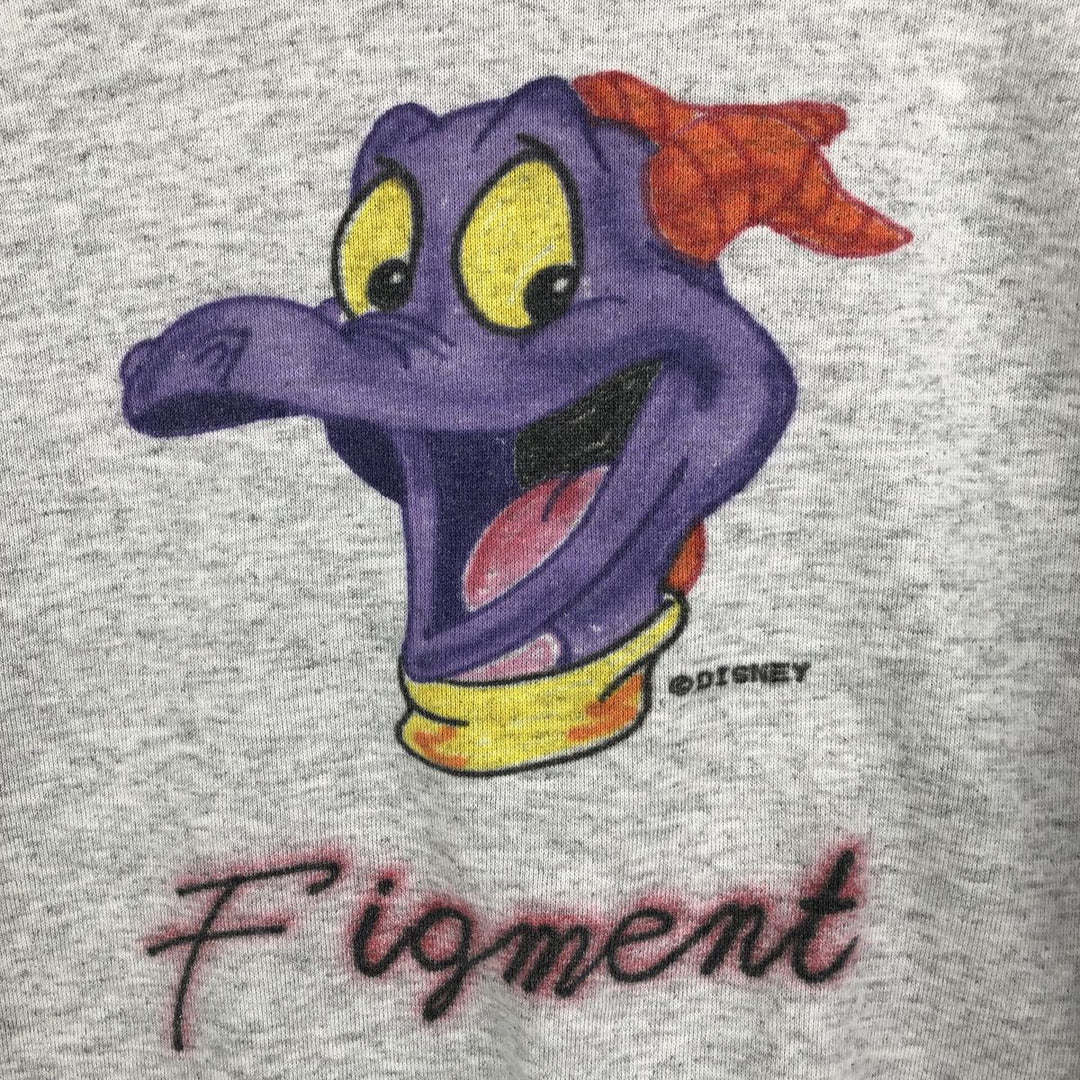 90'S Disney Figment character sweatshirt, Made in USA, Men's Size L, Vintage polyester gray type Vintage Second Hand