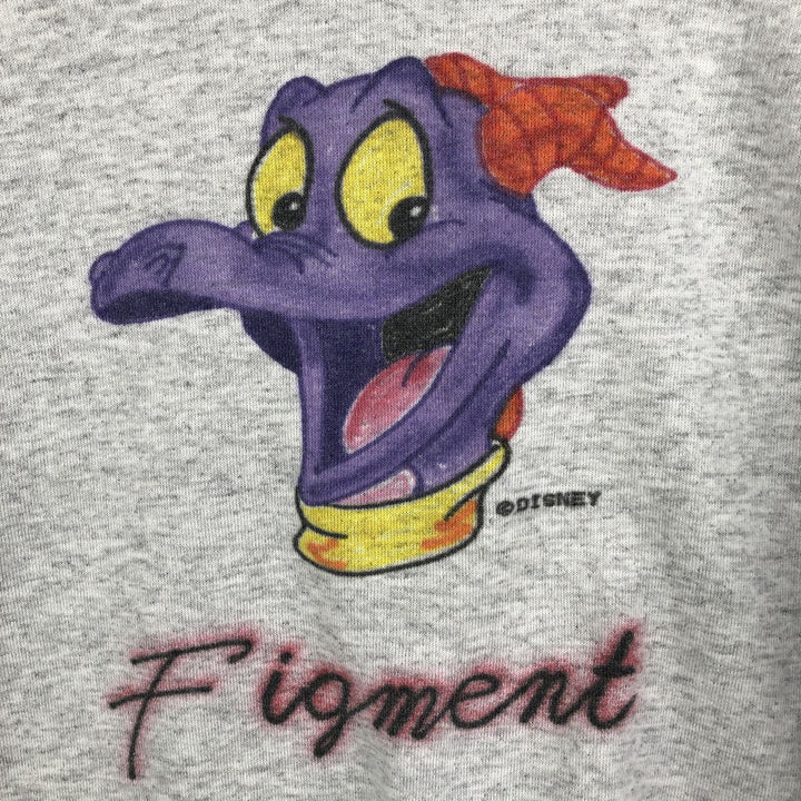 90'S Disney Figment character sweatshirt, Made in USA, Men's Size L, Vintage polyester gray type Vintage Second Hand