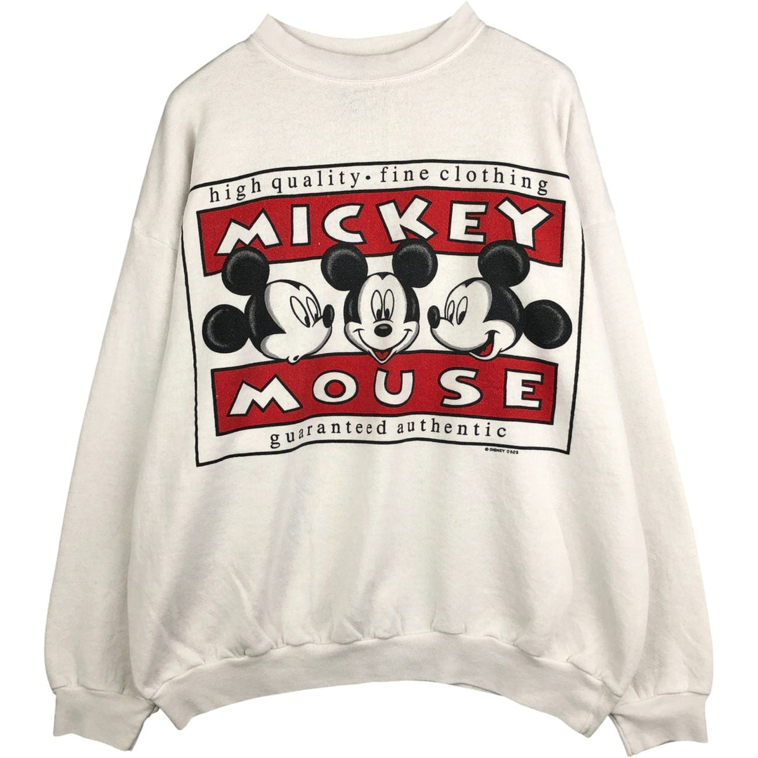 Vintage 90'S MICKEY UNLIMITED Mickey Mouse character sweatshirt, Made in USA, Men's XL cotton white type Vintage Second Hand