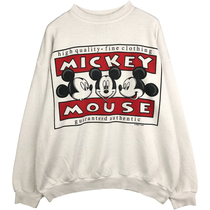 Vintage 90'S MICKEY UNLIMITED Mickey Mouse character sweatshirt, Made in USA, Men's XL cotton white type Vintage Second Hand