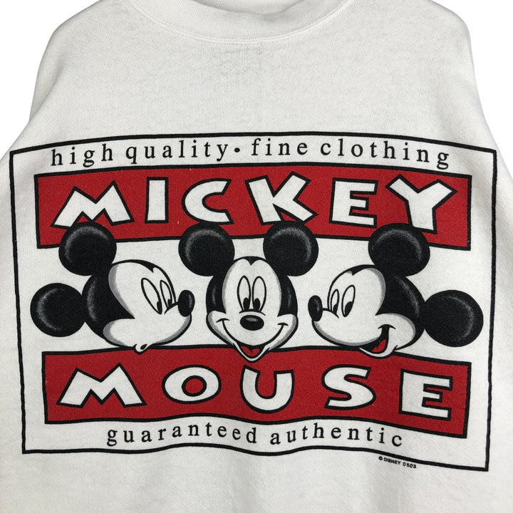 Vintage 90'S MICKEY UNLIMITED Mickey Mouse character sweatshirt, Made in USA, Men's XL cotton white type Vintage Second Hand