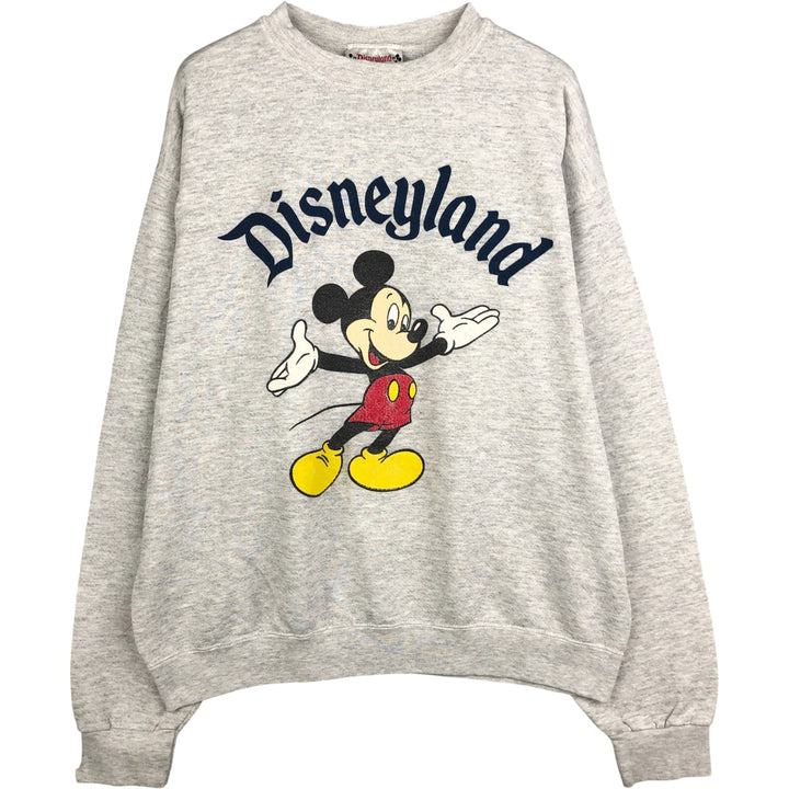 Vintage 90'S Disneyland Mickey Mouse character sweatshirt, made in the USA, size M, men's cotton gray type Vintage Second Hand