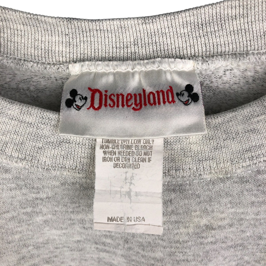 Vintage 90'S Disneyland Mickey Mouse character sweatshirt, made in the USA, size M, men's cotton gray type Vintage Second Hand